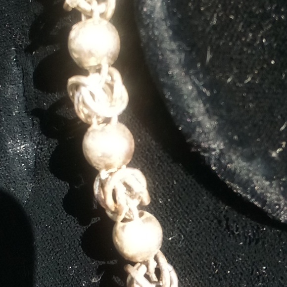 Tiffany & Co 6" choker 8.5" overall bead & link sterling necklace tarnished - Picture 6 of 9